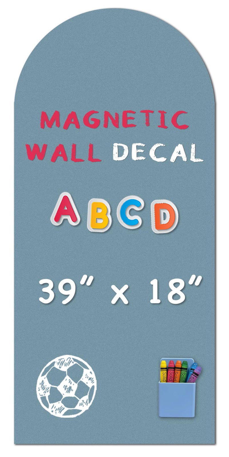 YOUNGJQ Magnetic Arch Wall Decal, Magnetic Chalkboard for Wall 39" x 18" Adhesive Backing Wallpaper for Playroom Home(Celadon) - Image 1