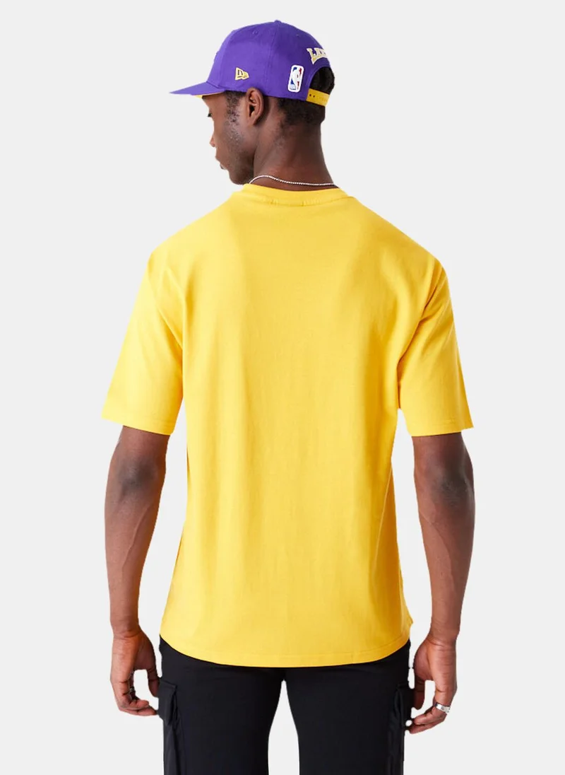 نيو ايرا Men's NBA Los Angeles Lakers Large Wordmark T-Shirt