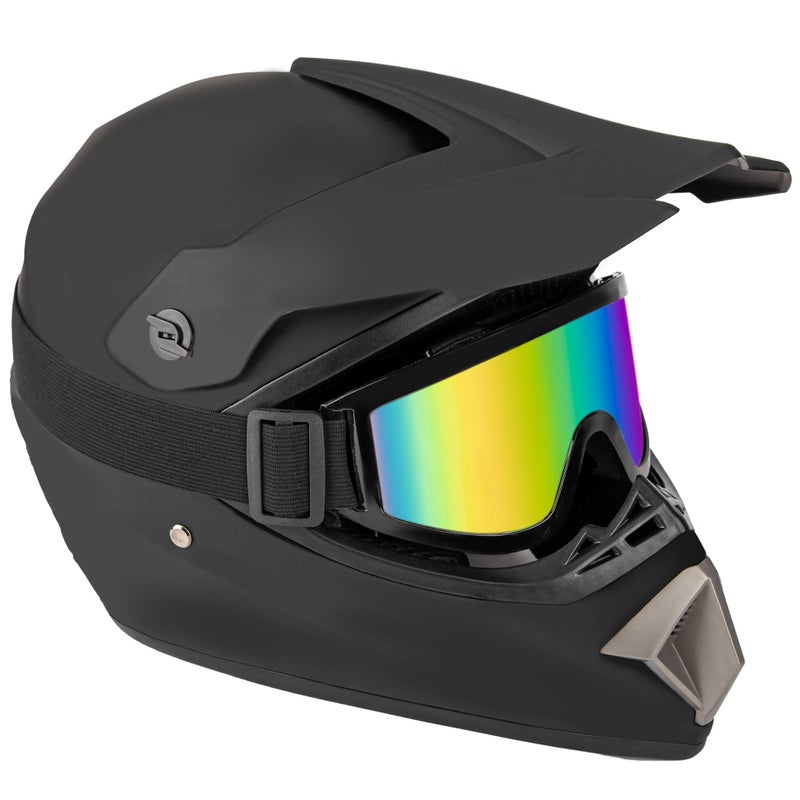 CARTMAN Adult Dirt Bike Helmets Motocross ATV Dirtbike Offroad Full Face Motorcycle Helmet, DOT Approved Matte Black and Blue, Adult-M - Image 3