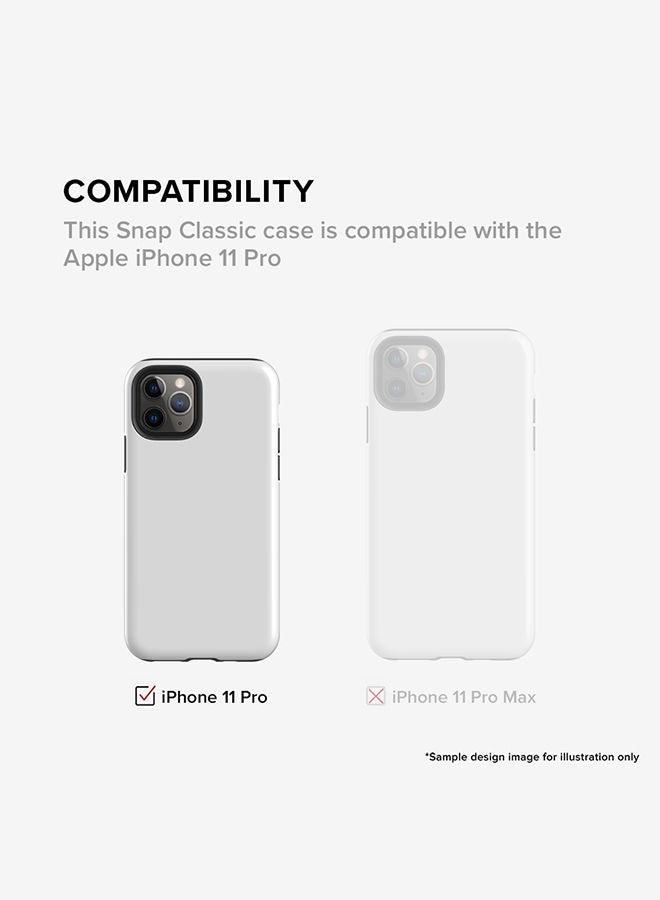 Monogram Tough Cover for Apple iPhone 11 Pro Case Custom Initials Letter Floral Pattern Tough Pro Dual Layer hybrid PC inner TPU protection Alphabet- P (Grey)