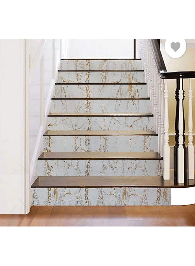 WISDOM Marble Wallpaper Furniture (60 X 300 cm) Kitchen Counter, Cabinet Makeover, Almirah, & Wooden Tabletop Self Adhesive Wallpaer (White Gold 03) - Image 4