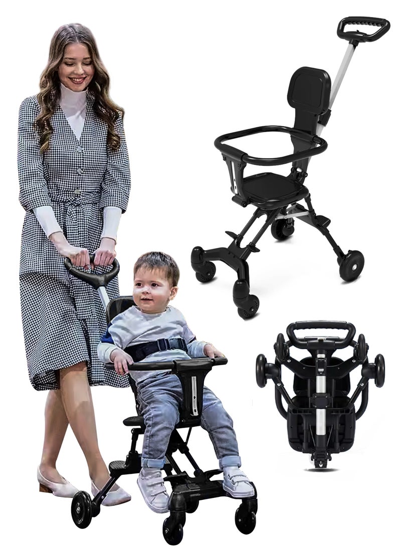 Generic Lightweight Baby Stroller for Airport Travel Adjustable Handles Compact One Hand Foldable Pocket Stroller Cart Design Overhead Airplane Bins and Car Trunk Storage Reversible Backrest Perfect for Walking and Shopping for Toddlers  - Image 1