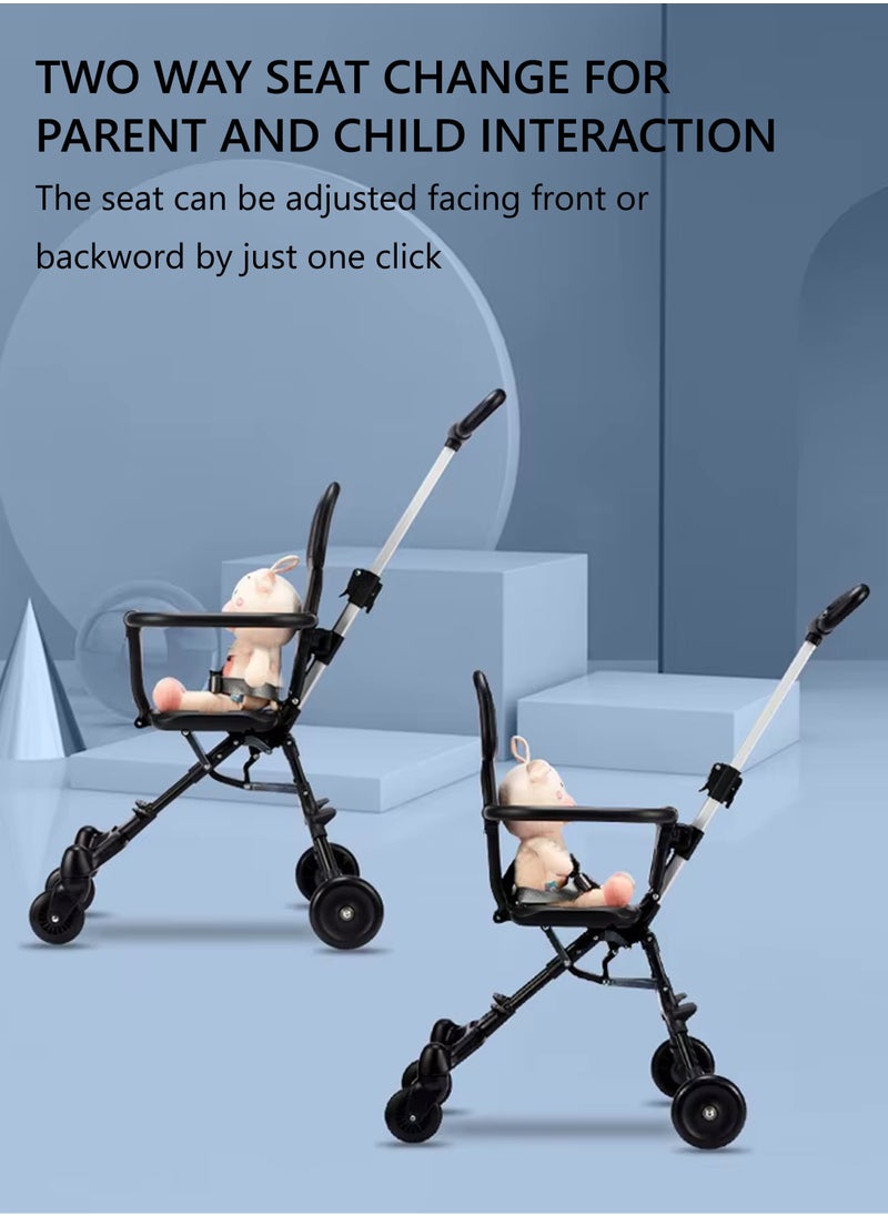 Generic Lightweight Baby Stroller for Airport Travel Adjustable Handles Compact One Hand Foldable Pocket Stroller Cart Design Overhead Airplane Bins and Car Trunk Storage Reversible Backrest Perfect for Walking and Shopping for Toddlers  - Image 2