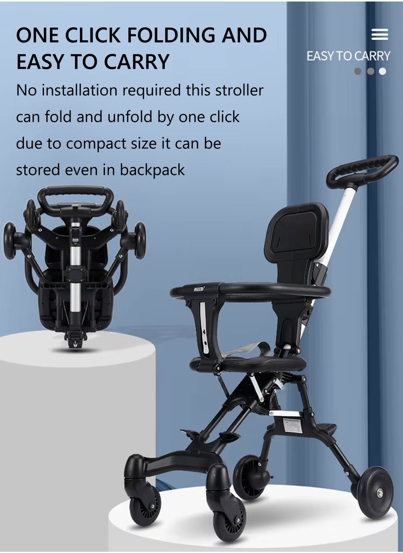 Generic Lightweight Baby Stroller for Airport Travel Adjustable Handles Compact One Hand Foldable Pocket Stroller Cart Design Overhead Airplane Bins and Car Trunk Storage Reversible Backrest Perfect for Walking and Shopping for Toddlers  - Image 4