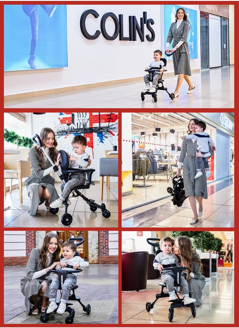 Generic - Lightweight Baby Stroller for Airport Travel Adjustable Handles Compact One Hand Foldable Pocket Stroller Cart Design Overhead Airplane Bins and Car Trunk Storage Reversible Backrest Perfect for Walking and Shopping for Toddlers - Image 1