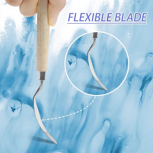 AebDerp 5 pcs Big Palette Knives for Oil, Canvas, Acrylic Painting Tool Set Oil Painting Spatula Shovel Paint Knife with Wooden Handle (P1) - Image 4