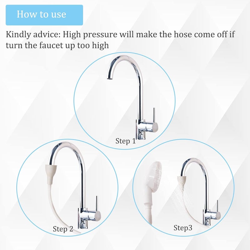 Sunenlyst Sink Spray Rubber Hose, Sink Hose Attachment for Faucet Portable Sink Hose Faucet Sprayer, Shampoo Sprayer for Dog, Pets, Bathing Baby, Washing Hair, Rinsing Vegetables (For sink) - Image 4