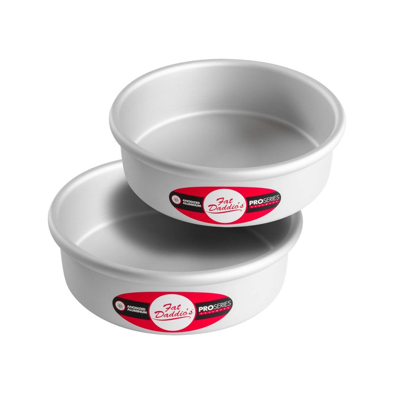 Fat Daddios Anodized Aluminum Round Cake Pans 2 Piece Set 7 x 2 Inch