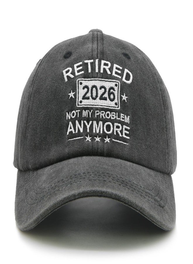 HAFOUXIGM Retirement Gifts for Men Women 2026, Funny Retired Hat Not My Problem Anymore Baseball Cap Black - Image 1