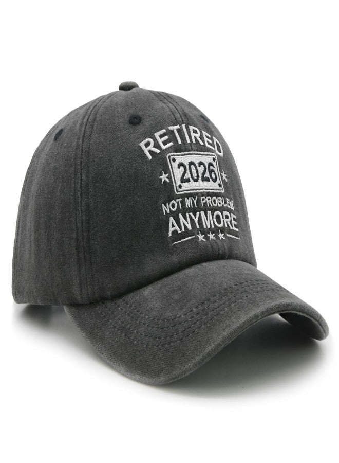 HAFOUXIGM Retirement Gifts for Men Women 2026, Funny Retired Hat Not My Problem Anymore Baseball Cap Black - Image 3