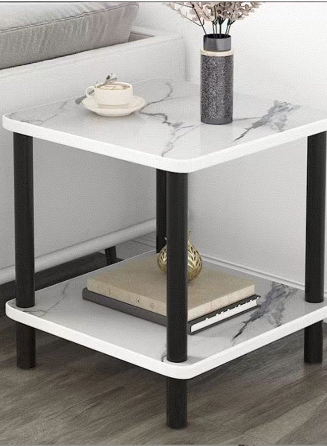 JCB CHIC square Shaped Side Table, Small Modern Sofa End Table, Slim Coffee Snack Couch Table Nightstand for Living Room, Bedroom, Office, Dorm - Image 1