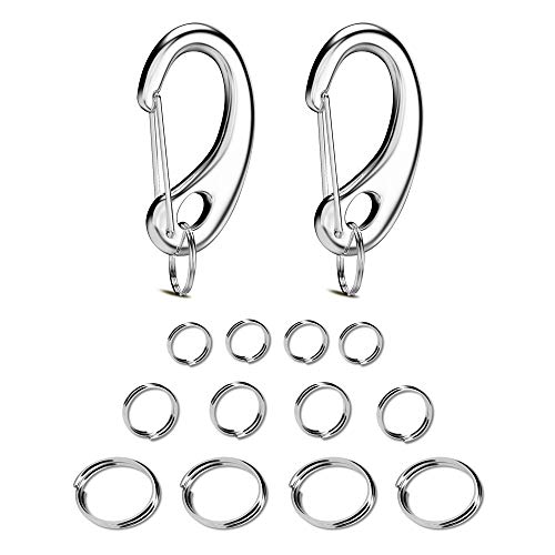 Divoti Pet Tag Quick Clip/Sping-Load Hook Combo for Pet ID Tags - 2 Large w/Pack of Split Rings - Image 1