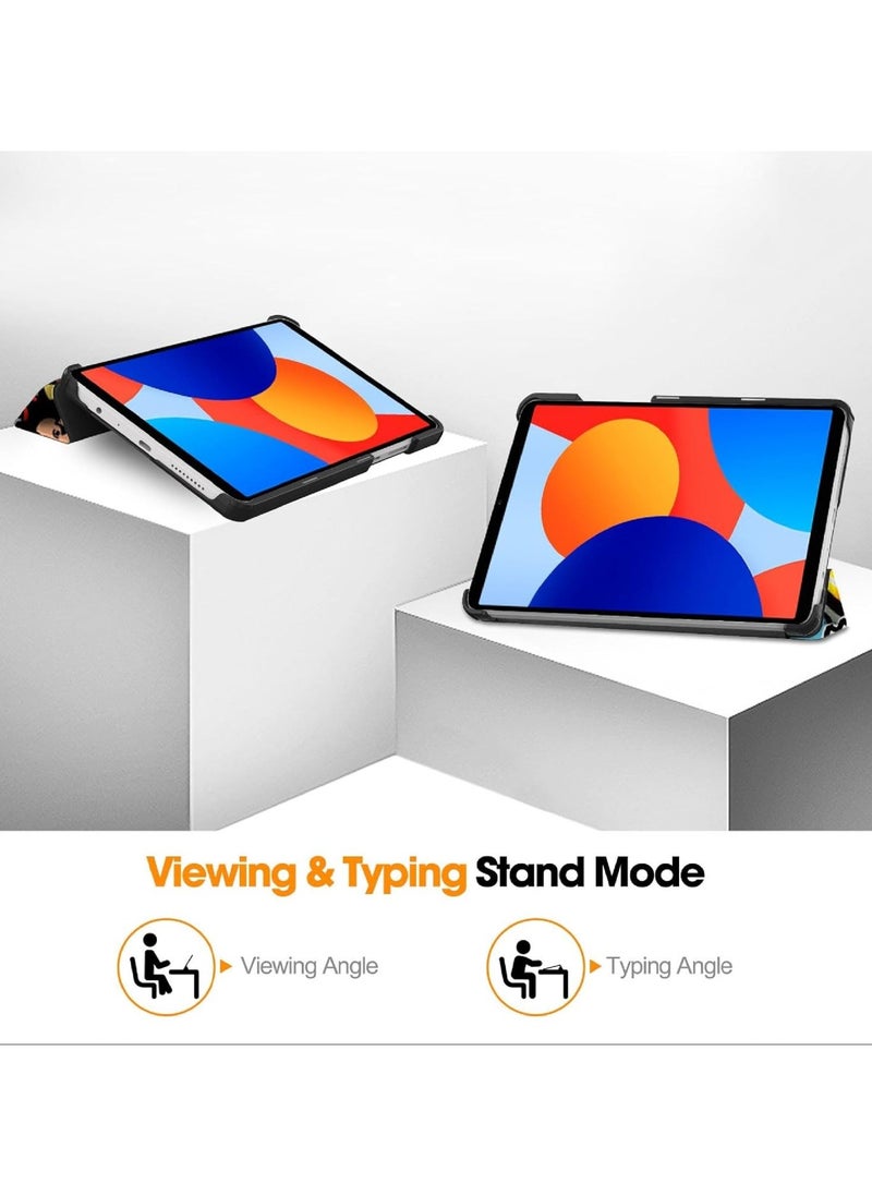 VKL - Flip Case Compatible with Xiaomi Redmi Pad SE 4G 8.7, PU Leather Cover With Stand Function, 360° Protective - Graffiti - Image 1