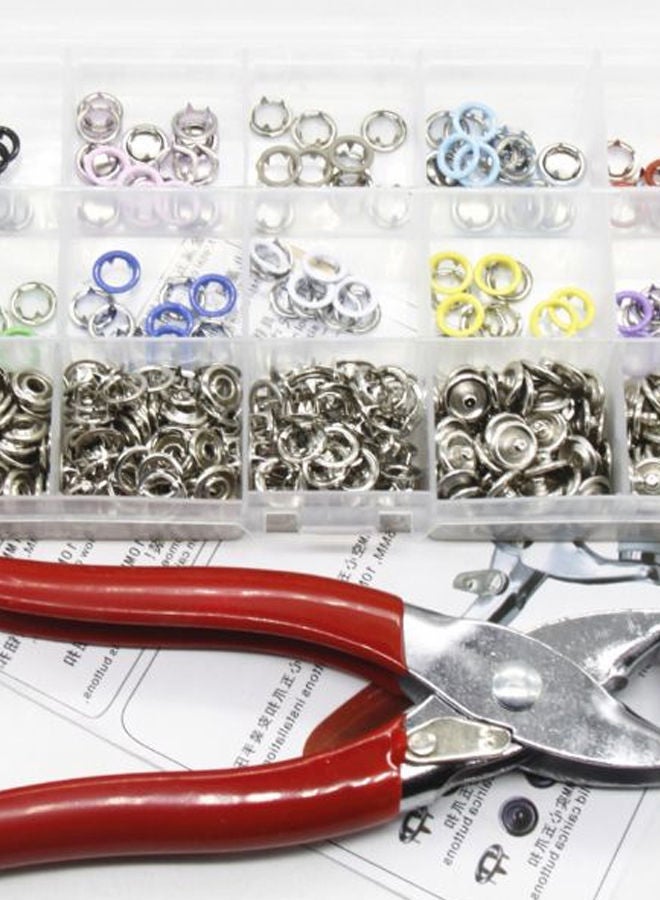 نيبمينينت طقم مكون من 110 الأزرار المعدنية الدائرية مع أداة تثبيت متعدد الألوان - Image 3