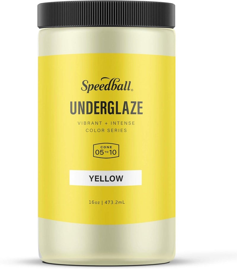 Speedball Underglaze Yellow 16 oz Made in USA LeadFree Color for Pottery and Ceramics Wide Firing Range Cone 0510 Food Safe