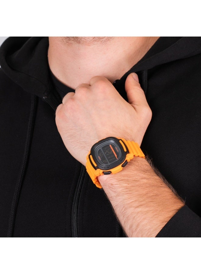 تيميكس ساعة TIMEX الرقمية للرجال 47 مم بسوار سيليكون برتقالي  مقاومة للصدمات ومقاومة للماء حتى 200 متر - Image 4