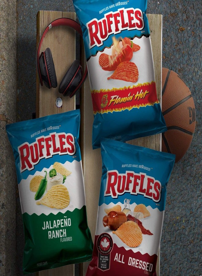 Ruffles Potato Chips, Jalapeno Ranch Flavored Snacks, 8 Oz Bag - Image 5