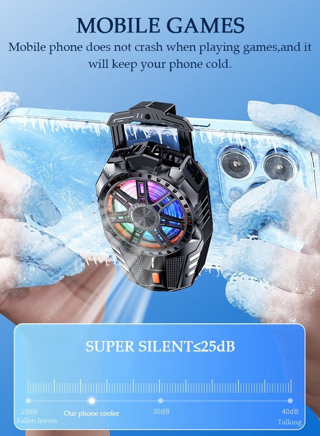 DUNISO Phone Cooler for Live Streaming and Gaming, Fast Phone Cooling Fan with Adjustable 3 Gear Wind Speed and Magnetic, Fit All Types of iPhone Android Smartphones - Image 2