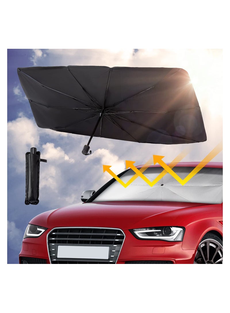 Car Front Windshield Sunshade Car Umbrella , UV Protection  Heat Insulation Foldable Sun Shade Sun Visor, Full Cover Sun Shade for Most Vehicles 145cm*79cm - Image 1
