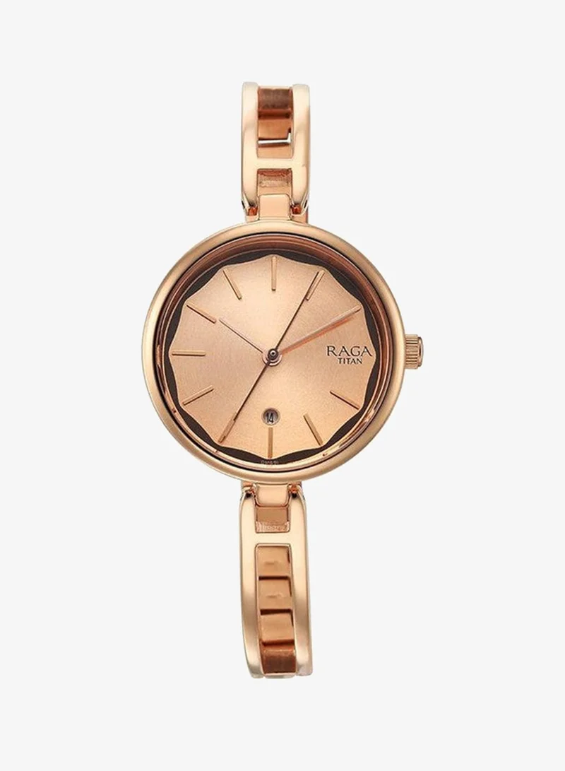 TITAN Titan Raga Viva 6 Deck Gold Dial & Strap Women Wrist Watch - 2683WM01
