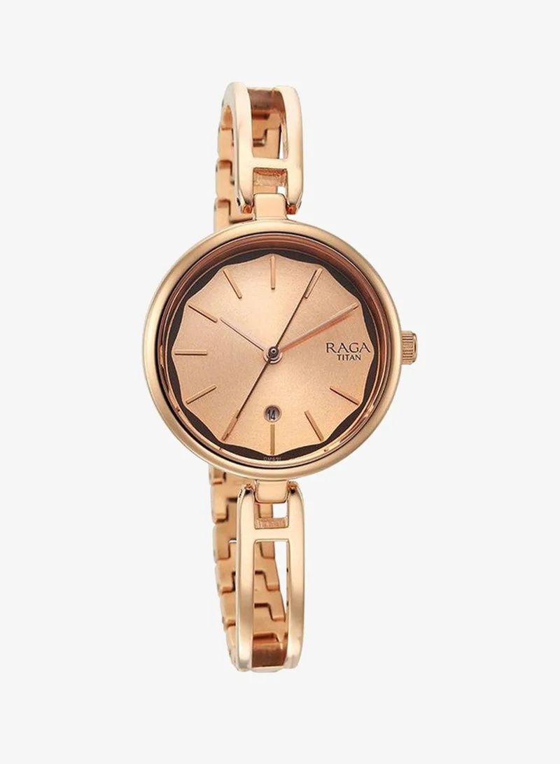 TITAN Titan Raga Viva 6 Deck Gold Dial & Strap Women Wrist Watch - 2683WM01