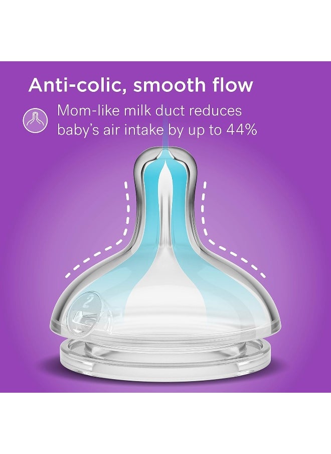Smilo Anti-Colic Bottle Nipple, Fast Flow 9M+, Stage 3 Suitable from 9 Months, Smooth Flow Anti-Colic (Pack of 6)