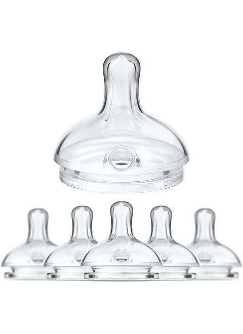 Smilo Anti-Colic Bottle Nipple, Fast Flow 9M+, Stage 3 Suitable from 9 Months, Smooth Flow Anti-Colic (Pack of 6)