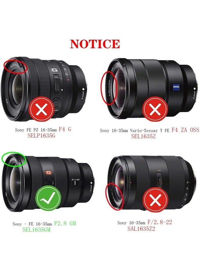 HUIPUXIANG 82mm Lens Cap Cover Compatible for Sony FE 16-35mm F2.8(Not for F4) GM,FE 24-70 mm F2.8 G,FE 24-70mm F2.8 GM II,HUIPUXIANG [2 Pack]  - Image 2