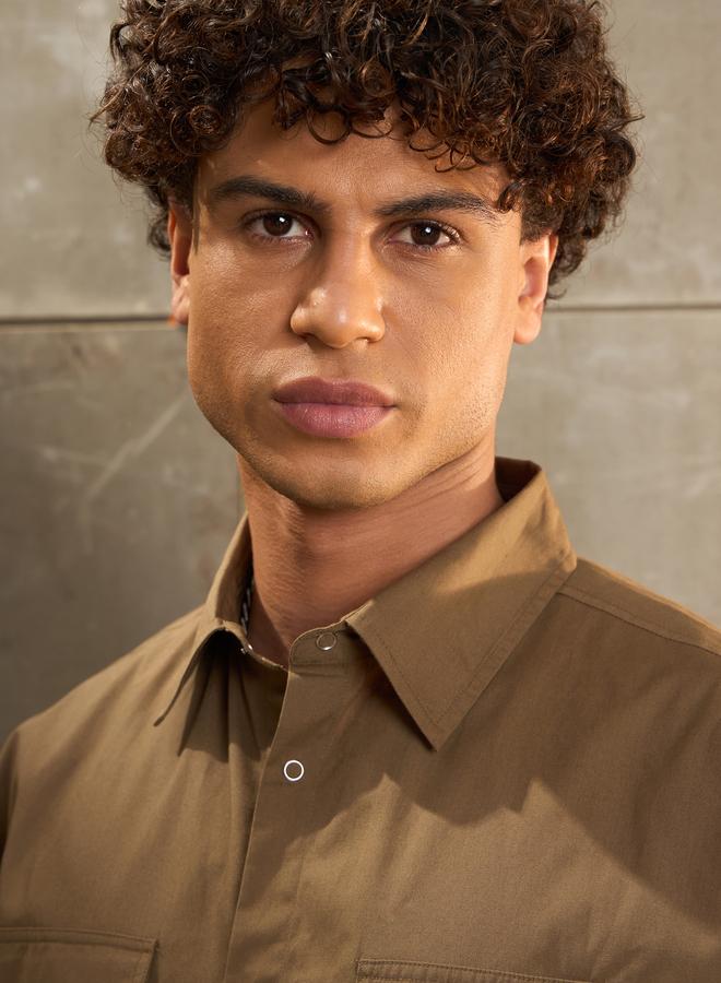 ساسافراس قميص ساسافراس بوبلين زيتوني بجيوب أمامية بقصة مريحة - Image 4