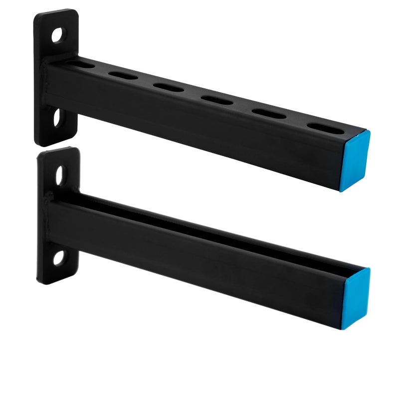 YXGJDP 2 PCS Steel Shelf BracketDisplay BracketDIY ProjectsMetal Strut ChannelSteel Slotted BracketPipe Support1 Foot Long - Image 2