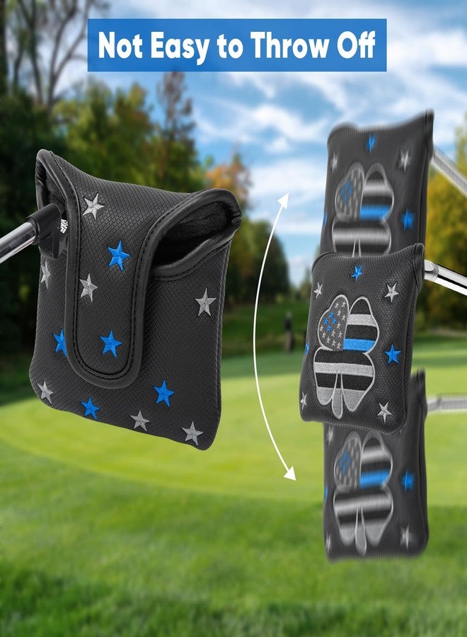 brdejc Golf Putter Covers Mallet Putter Headcover Leather Putter Covers Golf Club Covers Magnetic Golf Putter Headcover for Most Brand (Grey) - Image 5