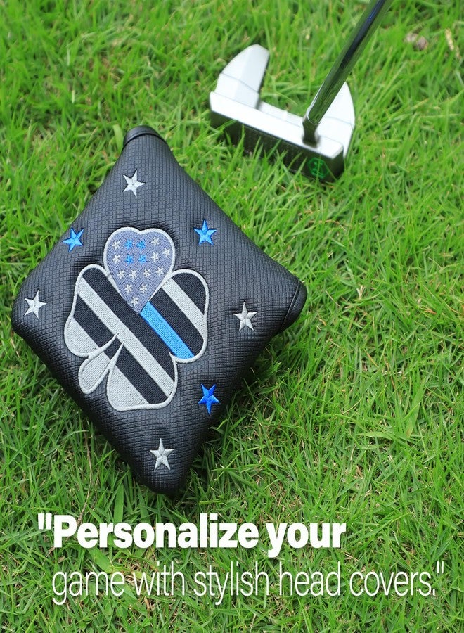 brdejc Golf Putter Covers Mallet Putter Headcover Leather Putter Covers Golf Club Covers Magnetic Golf Putter Headcover for Most Brand (Grey) - Image 4
