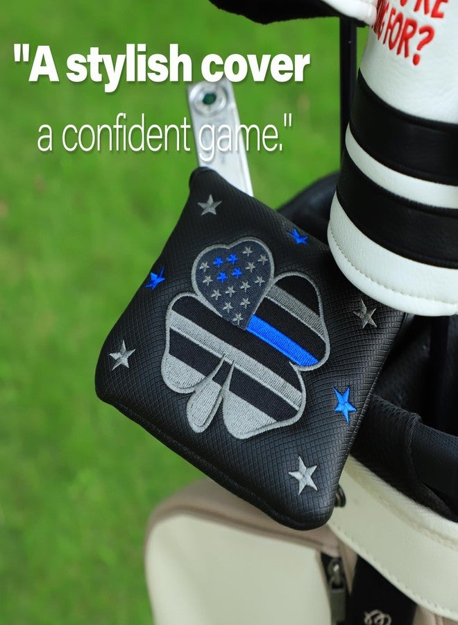 brdejc Golf Putter Covers Mallet Putter Headcover Leather Putter Covers Golf Club Covers Magnetic Golf Putter Headcover for Most Brand (Grey) - Image 2