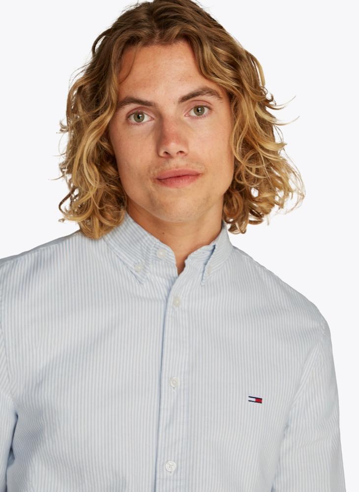 TOMMY JEANS Slim Cotton Stripe Oxford Shirt  - Image 3