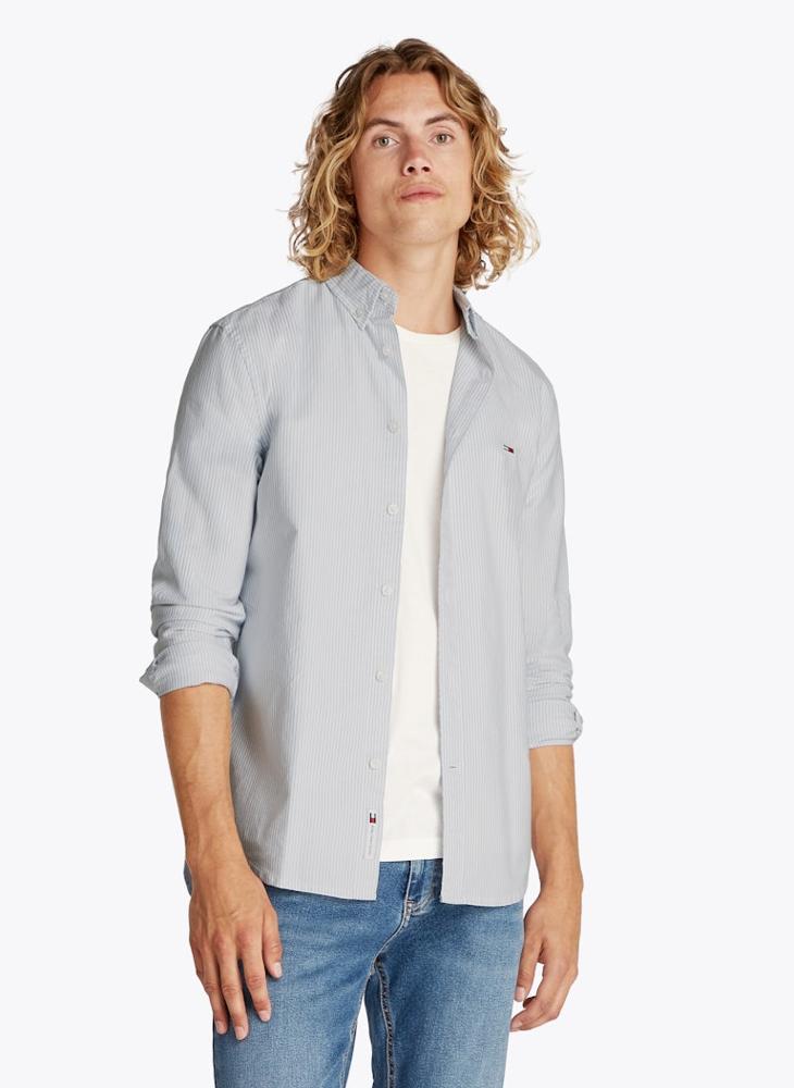 TOMMY JEANS Slim Cotton Stripe Oxford Shirt  - Image 1
