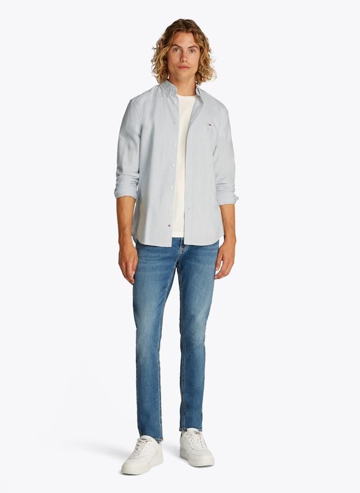TOMMY JEANS Slim Cotton Stripe Oxford Shirt  - Image 4