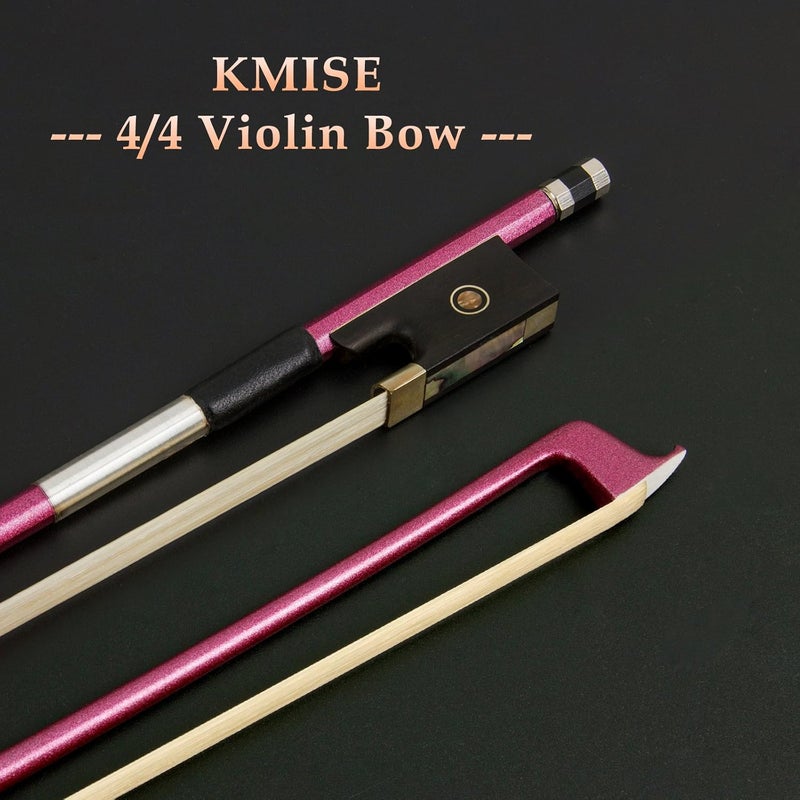 Kmise Carbon Fiber Violin Bows: Lightweight Violin Bow 4/4, Anti-Deformation Full Size Fiddle Bow, Ultra-Stretchy Horse Hair, Gift for Professional, Beginner, Adults, Kids Violins Practice (Purple) - Image 3
