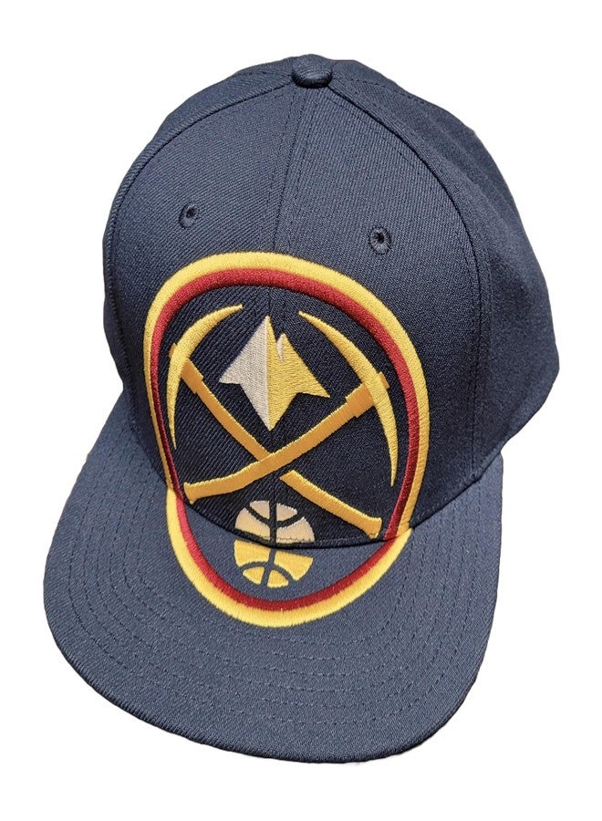 Mitchell & Ness Denver Nuggets NBA XL Logo Snapback Hat Cap, Blue - Image 4