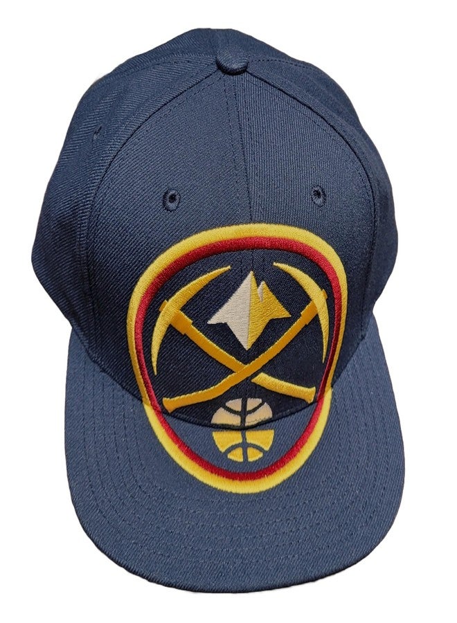 Mitchell & Ness Denver Nuggets NBA XL Logo Snapback Hat Cap, Blue - Image 2