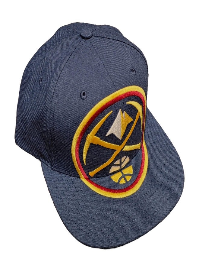 Mitchell & Ness Denver Nuggets NBA XL Logo Snapback Hat Cap, Blue - Image 3