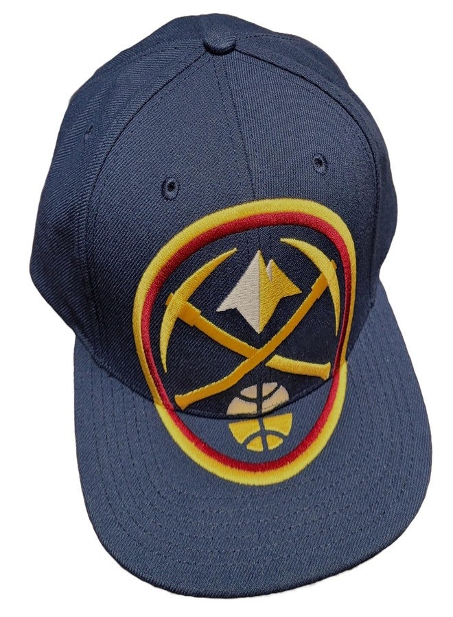 Mitchell & Ness Denver Nuggets NBA XL Logo Snapback Hat Cap, Blue - Image 1
