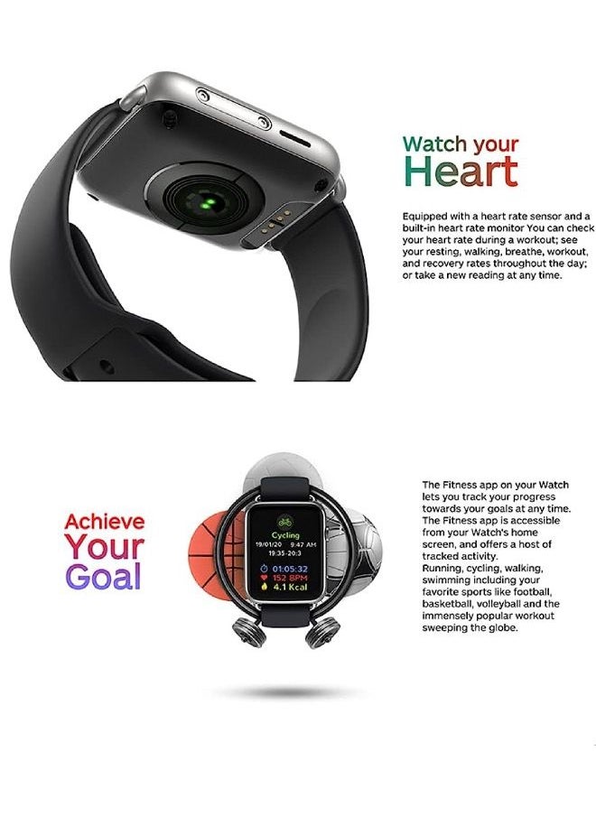 S8 Ultra - Premium Cellular Smart Watch with 2.02 Inch IPS Display, Built-In WiFi + GPS, Bluetooth Fitness Tracker - Black with an Additional Band and Charger - Image 1