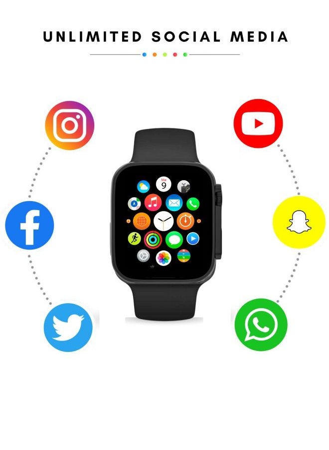 S8 Ultra - Premium Cellular Smart Watch with 2.02 Inch IPS Display, Built-In WiFi + GPS, Bluetooth Fitness Tracker - Black with an Additional Band and Charger - Image 1