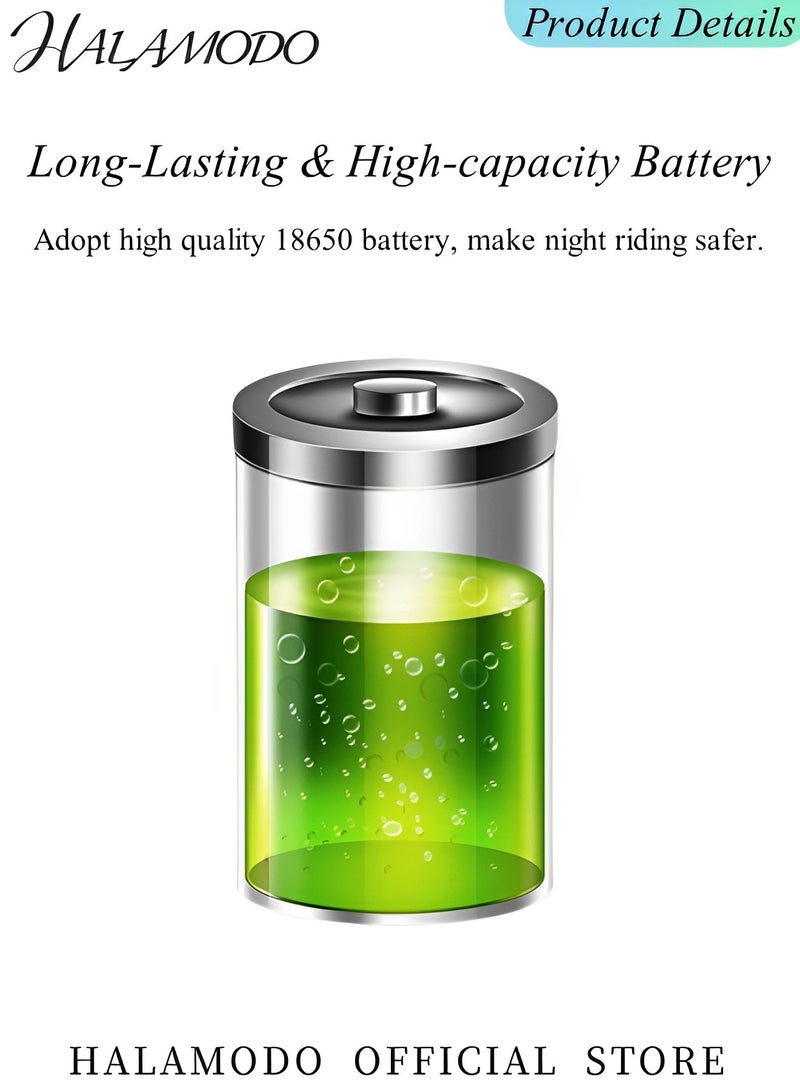 HALAMODO Bike Lights Super Bright Bike Headlight Waterproof Bicycle Light with USB Rechargeable & IXP6 Waterproof Mountain Bike Light for Road Cycling - Image 4