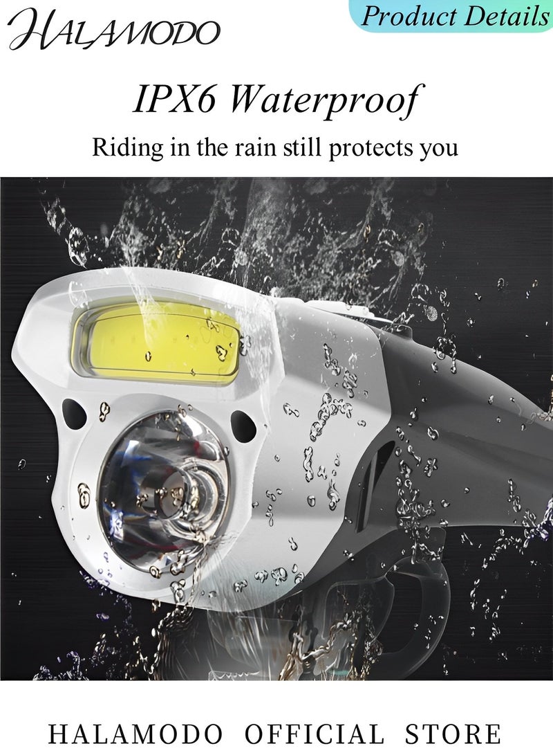 HALAMODO Bike Lights Super Bright Bike Headlight Waterproof Bicycle Light with USB Rechargeable & IXP6 Waterproof Mountain Bike Light for Road Cycling - Image 5