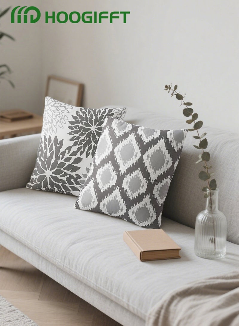 HOOGIFFT Pillow Covers Set of 4, Throw Pillow Cover, Modern style Cushion Covers 45cm x 45cm,For Living Room Sofa Couch Bed Pillowcases 18x18 inches（Double sided pattern） - Image 2