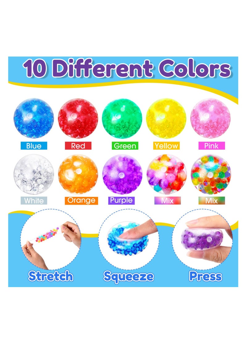 KASTWAVE - 50 Pack Mini Stress Ball Fidget Toy Bulk for Kids Adults Squishy Balls Squeeze Fidget Toys Sensory Stress Balls Set Filled with Water Beads Classroom Prize, Party Favors - Image 1