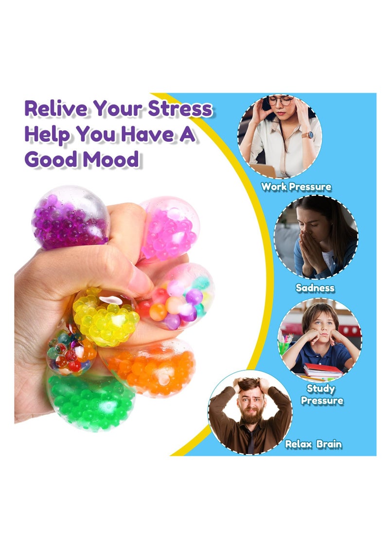 KASTWAVE - 50 Pack Mini Stress Ball Fidget Toy Bulk for Kids Adults Squishy Balls Squeeze Fidget Toys Sensory Stress Balls Set Filled with Water Beads Classroom Prize, Party Favors - Image 1