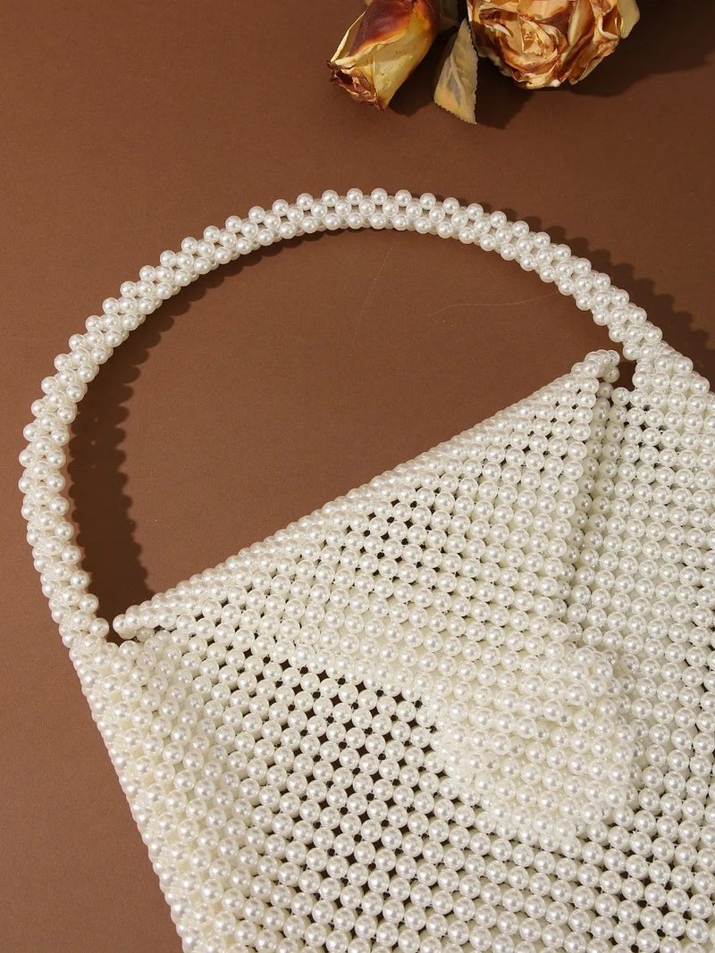 Acrylic Pearl Handmade Bag - Women’s Lightweight Clutch for Wedding & Evening - Image 4