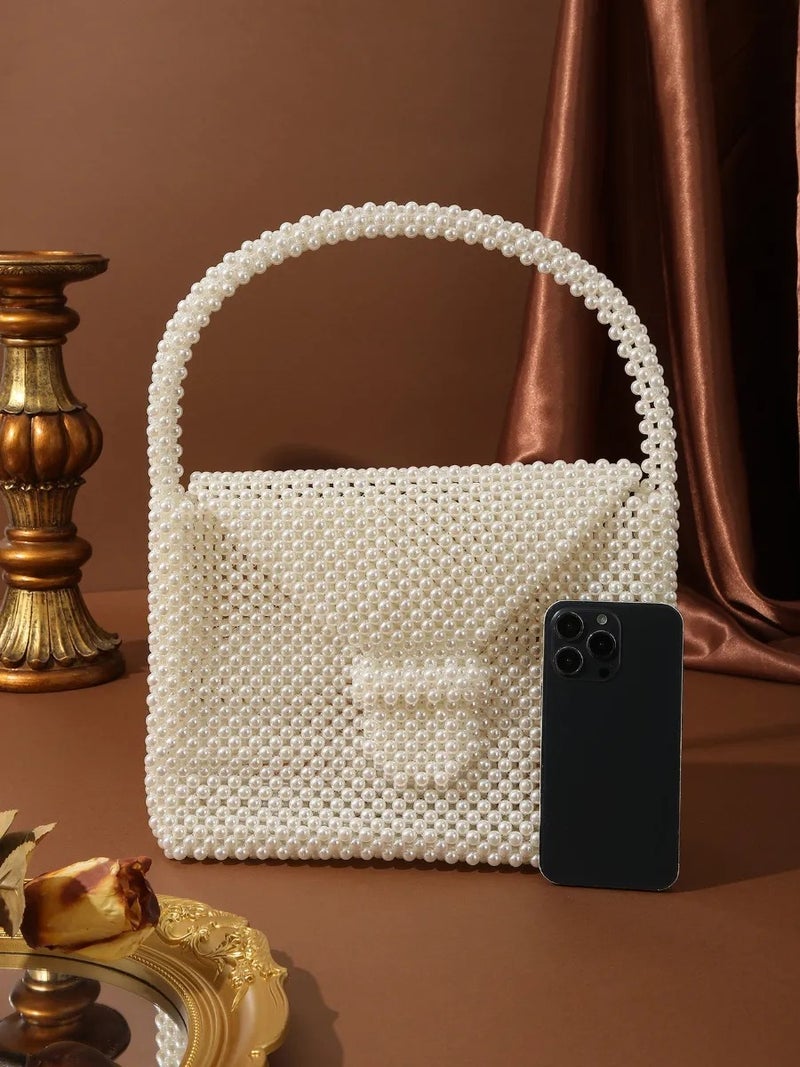 Acrylic Pearl Handmade Bag - Women’s Lightweight Clutch for Wedding & Evening - Image 2